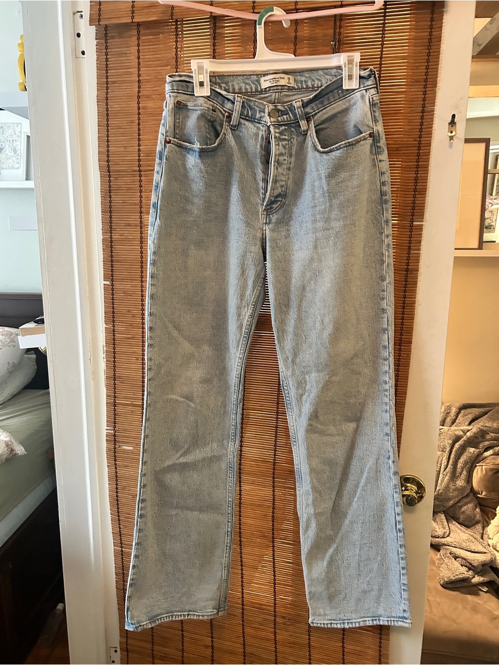 Abercrombie & Fitch Curve Love Light Blue Wide-Leg Jeans
